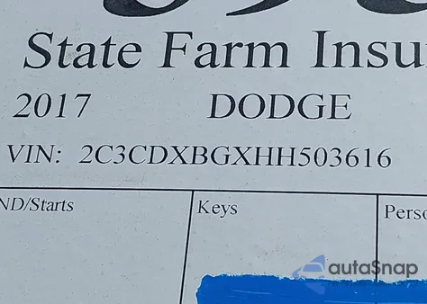 2017 Dodge Charger Se Rwd z USA, uszkodzony, nr VIN 2C3CDXBGXHH503616